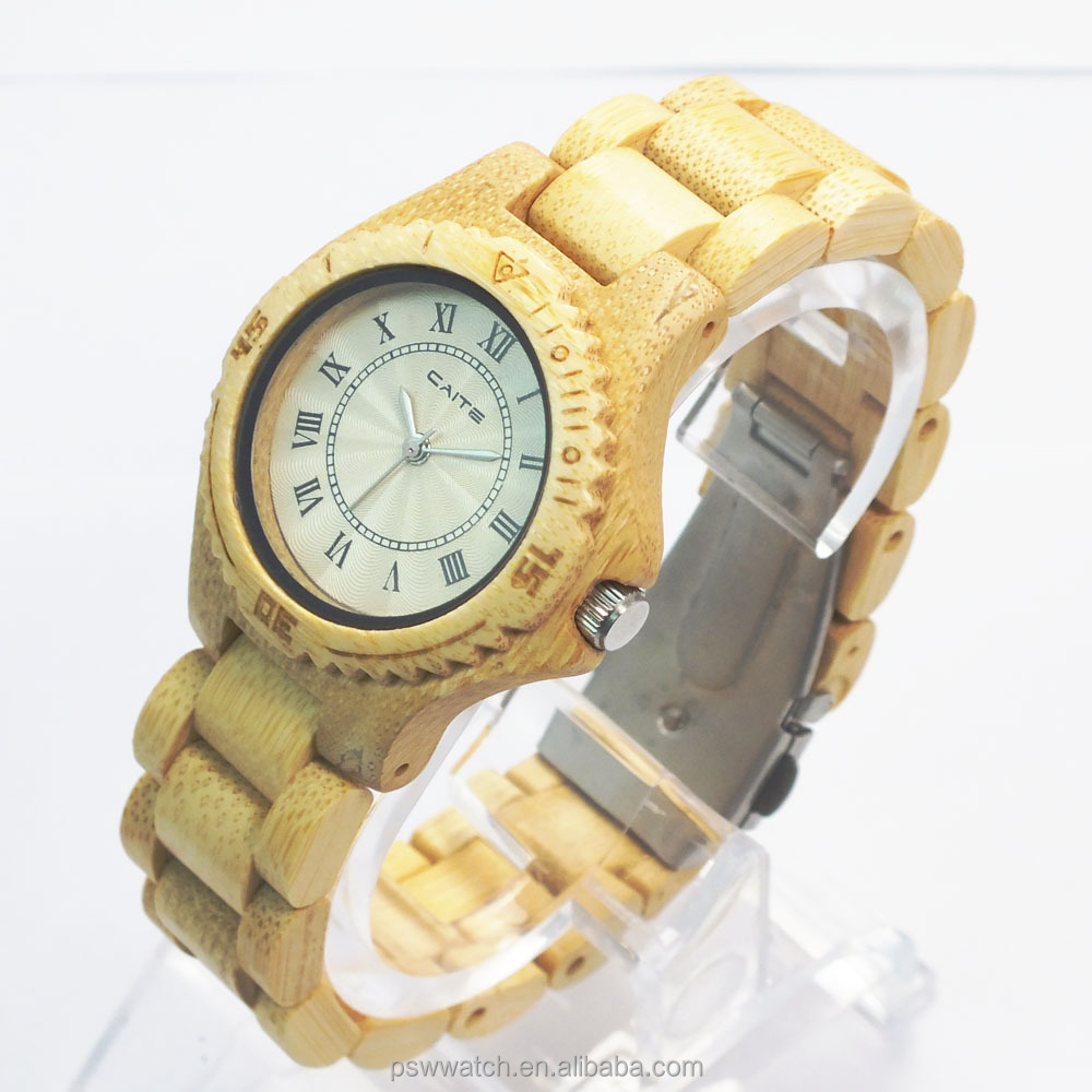 2015 Shenzhen PSW factory new design watch bamboo wooden watch for fashion men and lady