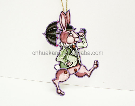 紙人形ウサギ紳士ornamentebunnまたはギフトタグ問屋・仕入れ・卸・卸売り