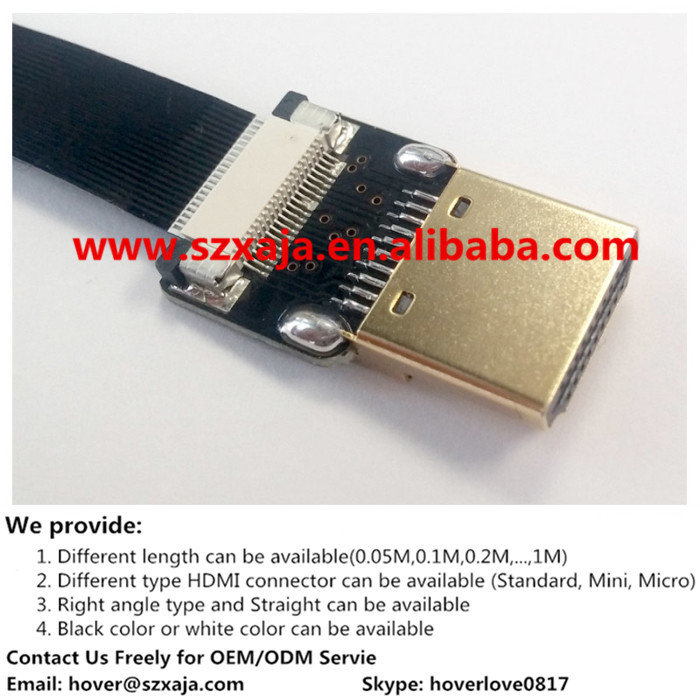 Ultra Thin HDMI Cable Micro to HDMI Mini Right Angle Flat Ribbon