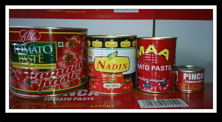 Canned tomato paste 28-30%