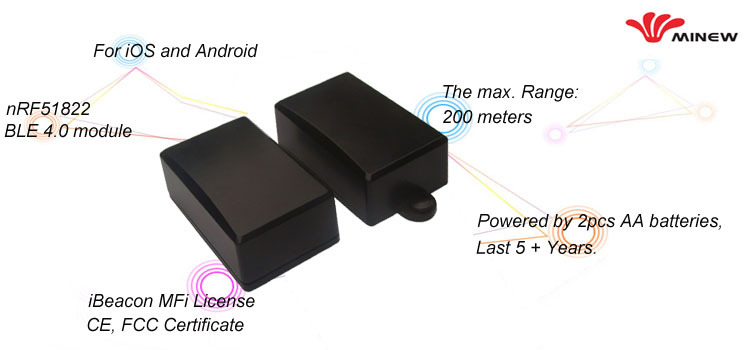 ブルートゥースデバイス温度センサー4.0nrf51822ibeaconibeacon2個で駆動200mロングレンジ付き単三電池仕入れ・メーカー・工場