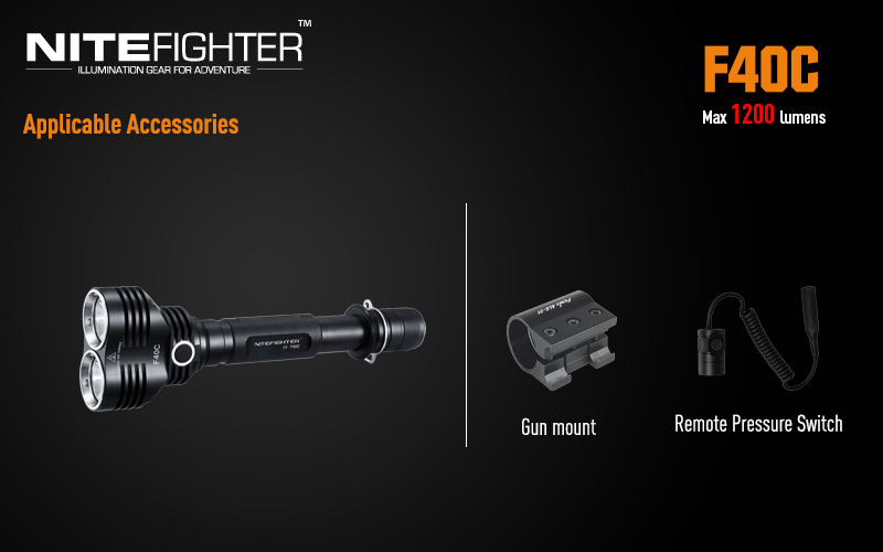 ユニークなデザインNITEFIGHTER F40C高性能デュアルベゼル1200ルーメンのled懐中電灯問屋・仕入れ・卸・卸売り