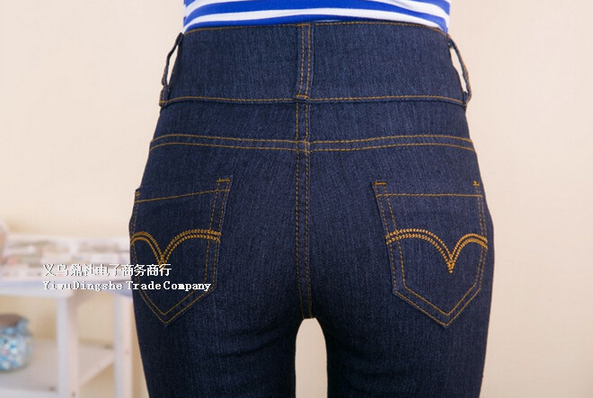 ファッションスキニージーンズハイウエストパンツの女性のジーンズの女性シングルブレスト27101仕入れ・メーカー・工場