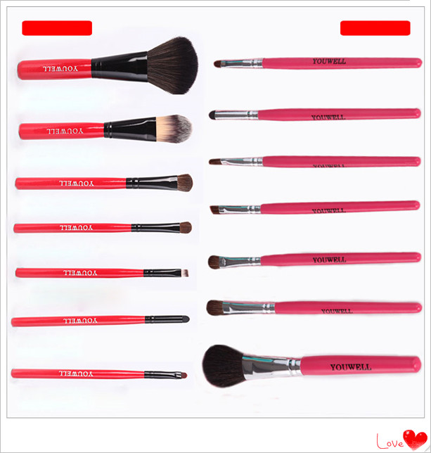 プロの天然の動物の毛7pcs/set4色化粧品メイクアップブラシセット女性のための 問屋・仕入れ・卸・卸売り