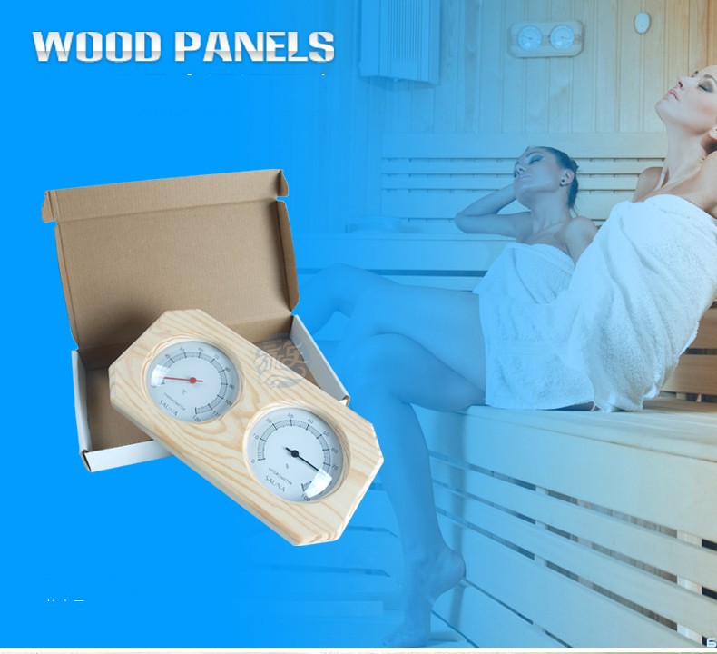 Wood Panel Sauna Room Thermometer