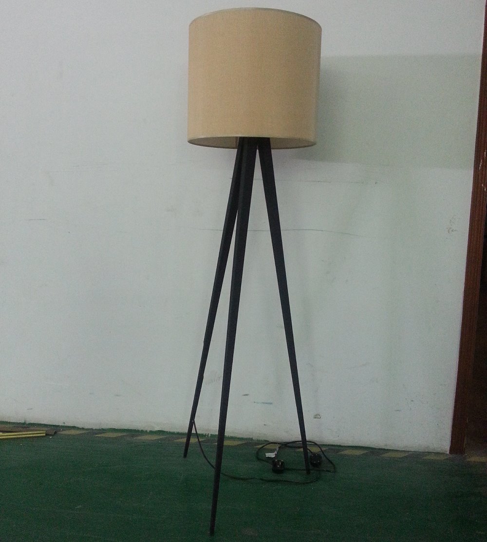 Moderne woonkamer statief vloerlamp hout 3 benen, staande ...