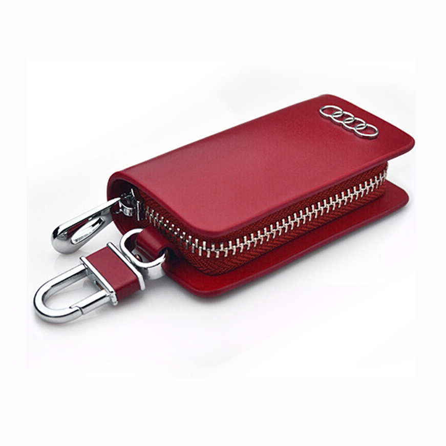 Genuine Leather Keychain Bag,Embossed Faux Pu Key Chain Purse,Metal