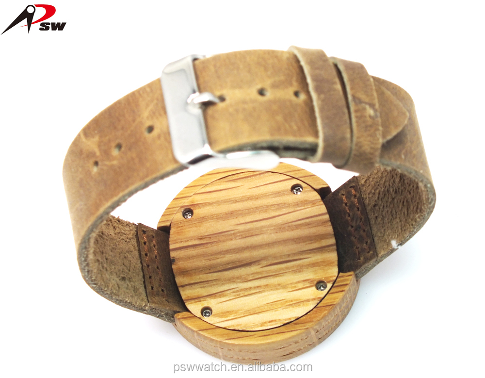 Genuine leather bamboo watches custom watches for men and women