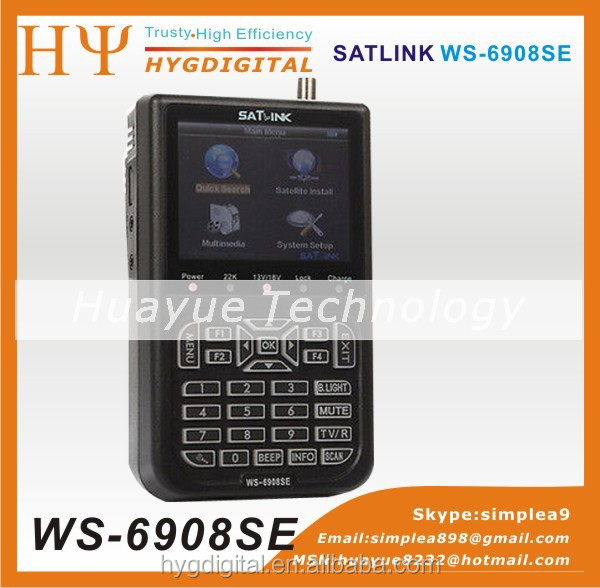 NEW Satlink WS-6908SE 3.5" LCD DVB-S FTA Handheld Digital Satellite TV Signal Finder Meter USG WS6908SE