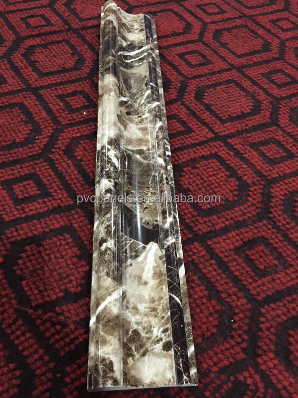 室内装飾の人造大理石のデザインの石のバスルームのタイルなどskritingプラスチック押出機、 大理石のラインpvc 問屋・仕入れ・卸・卸売り