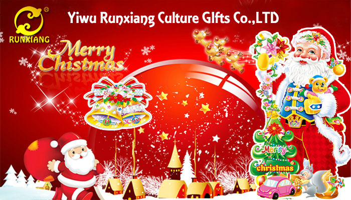 浙江省江runxiang2014年、 3dグリッター紙サンタクロースクリスマスの飾り問屋・仕入れ・卸・卸売り