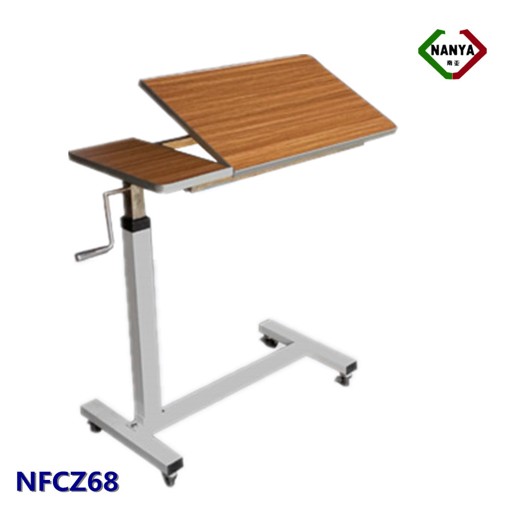 Nfcz68 Hospital Tilttop Wooden Overbed Laptop Table Patient Dining