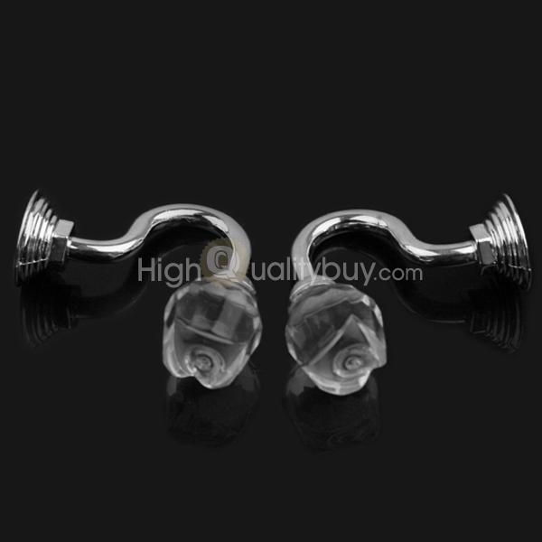 2Pcs Bathroom Crystal Glass Wall Tie Clothes Towl Tieback Hooks Curtain Hanger