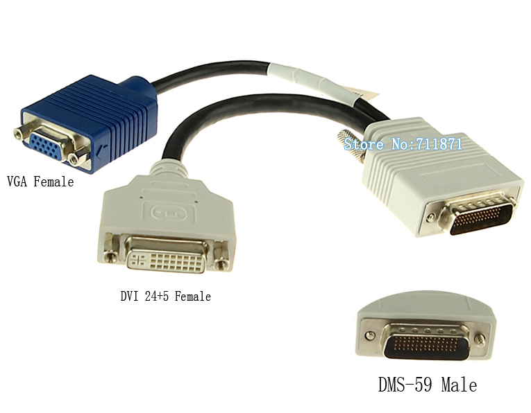DMS 59 Male to DVI 24+5 D Sub 15 Female Video Cable DMS 59 Graphics