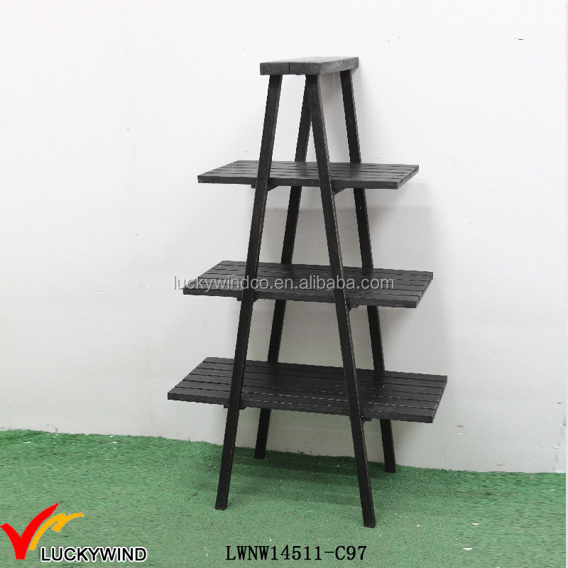 3 Tier A Frame Black Decorative Wooden Ladder Shelf Buy