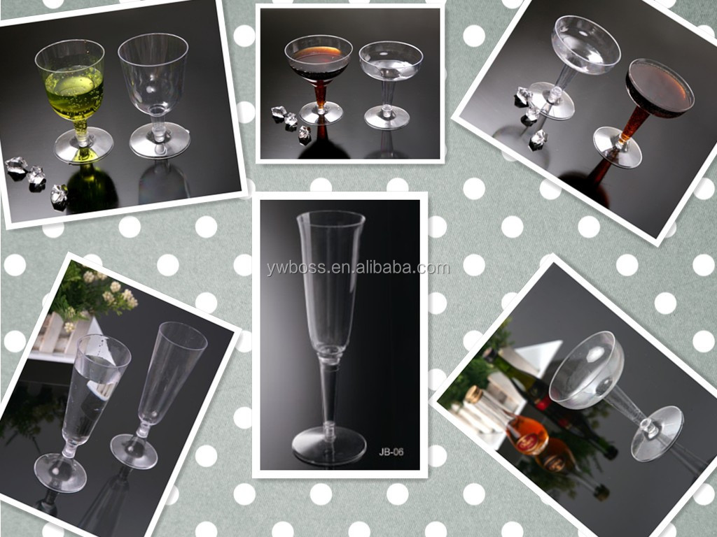Safely clear and colored disposable platic champagne glass