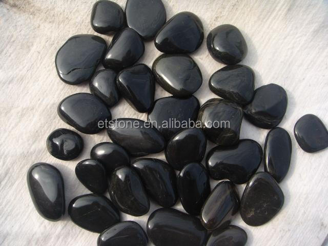 自然な黒磨かれた小石、 高い磨かれた黒い小石の石問屋・仕入れ・卸・卸売り