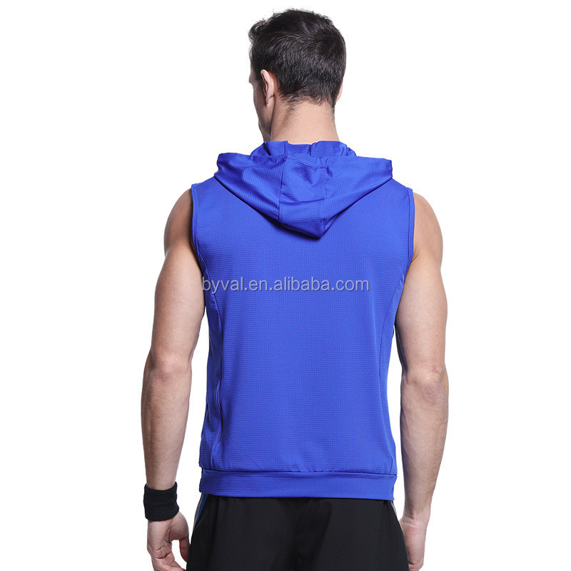 Athletic Apparel Manufacturers Blue Plain 100 Polyester Sleeveless