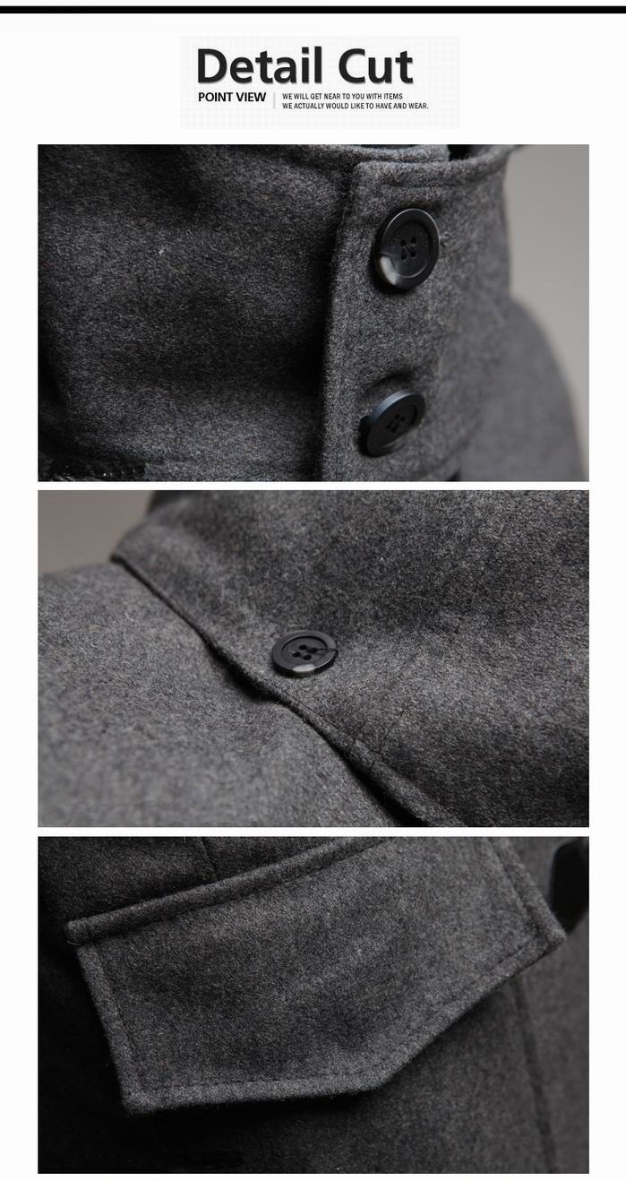 高品質の長い袖ホーンボタンの部分が外せる　ツイードコートファッションメンズ帽子仕入れ・メーカー・工場