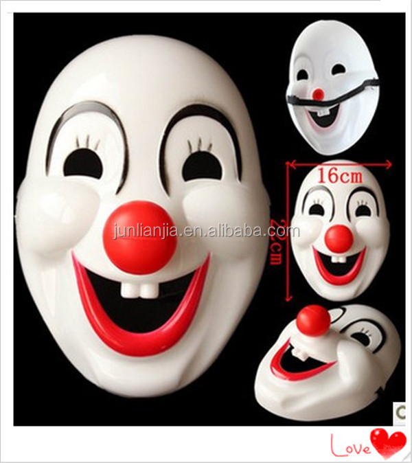 変な顔のマスクはハロウィンパーティマスクオイリー肌の赤い鼻ピエロマスクプラスチック仕入れ・メーカー・工場