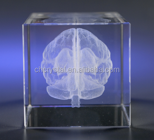 人間の脳3dレーザー彫刻クリスタルキューブmh-ys0065ハート問屋・仕入れ・卸・卸売り
