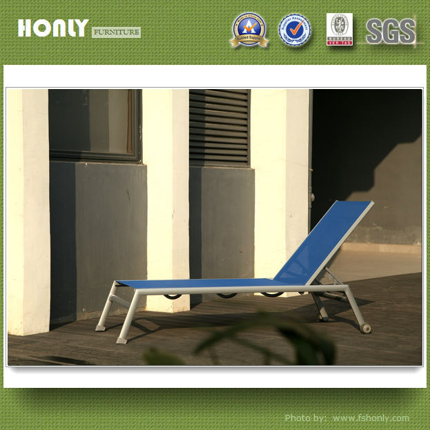 Adjustable backrest beach chaise lounge leisure beach lounge chair