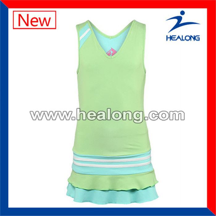 Healong95綿/5エラスタン染料の昇華熱伝達印刷テニスのドレスの女の子仕入れ・メーカー・工場