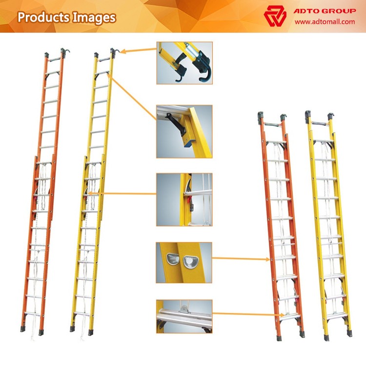 En131 Rope Operated Extension Ladder,Pulley System Extension Ladder