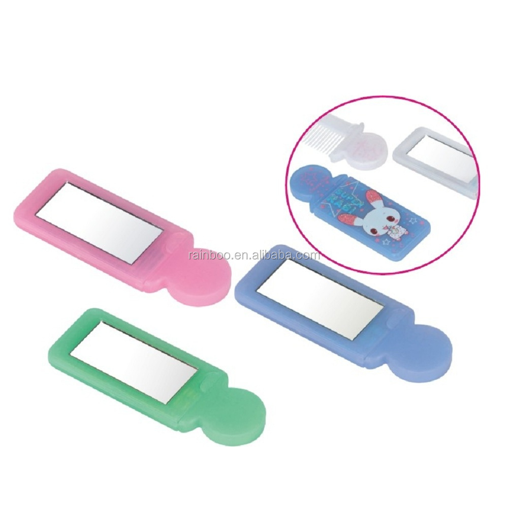 別の櫛が付いている熱い販売の最上質の新しい形の環境に優しい昇進携帯用手持ち型の小型プラスチック密集したミラー 問屋・仕入れ・卸・卸売り