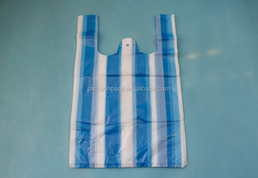 通関hdpeプラスチック運搬tシャツバッグ、スーパーマーケットのショッピングバッグ/仕入れ・メーカー・工場