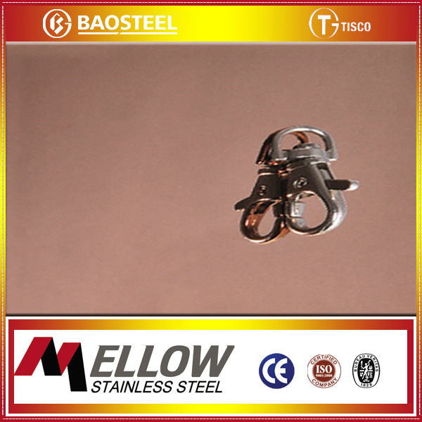 Mellow Foshan Factory 8K PVD Coating Champagne Gold Mirror Stainless Steel Sheet