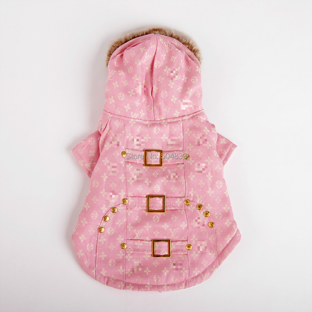 Designer dog clothes luxury brand letter print pet puppy padded coat