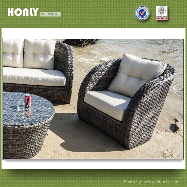 Wholesale rattan garden sofa aluminium frame wicker garden sofa set