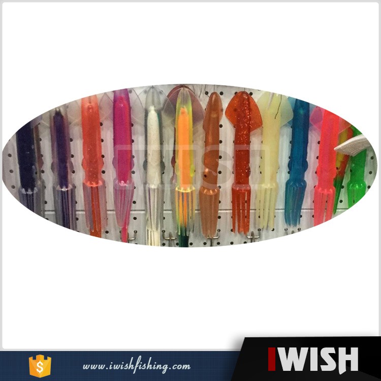 Holographic Squid Soft Saltwater Plastic Baits Trolling Squid For