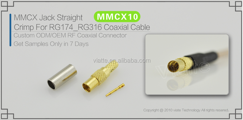 mmcxメスストレート圧着rg174用elctronicrg316同軸コネクタ仕入れ・メーカー・工場