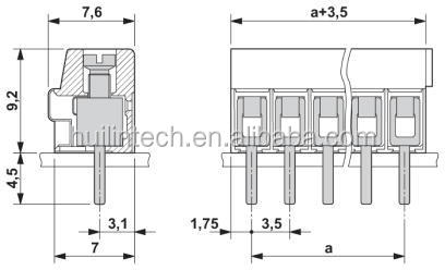 コンパクトなスクリューターミナルブロック3.5ミリメートルピッチ代替300v10aフェニックス仕入れ・メーカー・工場