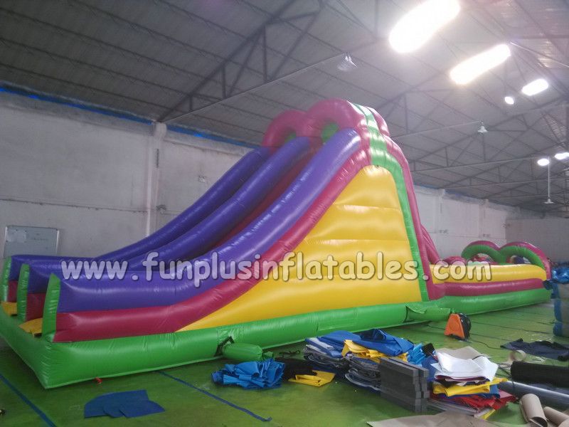 快活なスポーツスライド付きインフレータブル障害物コース( funplusinflatables) f5016問屋・仕入れ・卸・卸売り