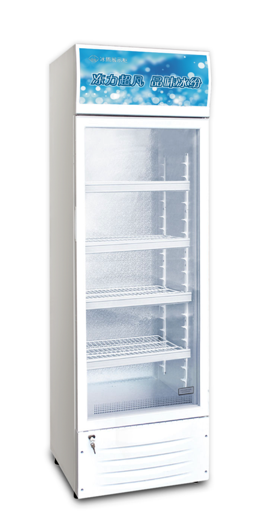 Transparent Glass Door Upright Fridge, Upright Refrigerated Showcase