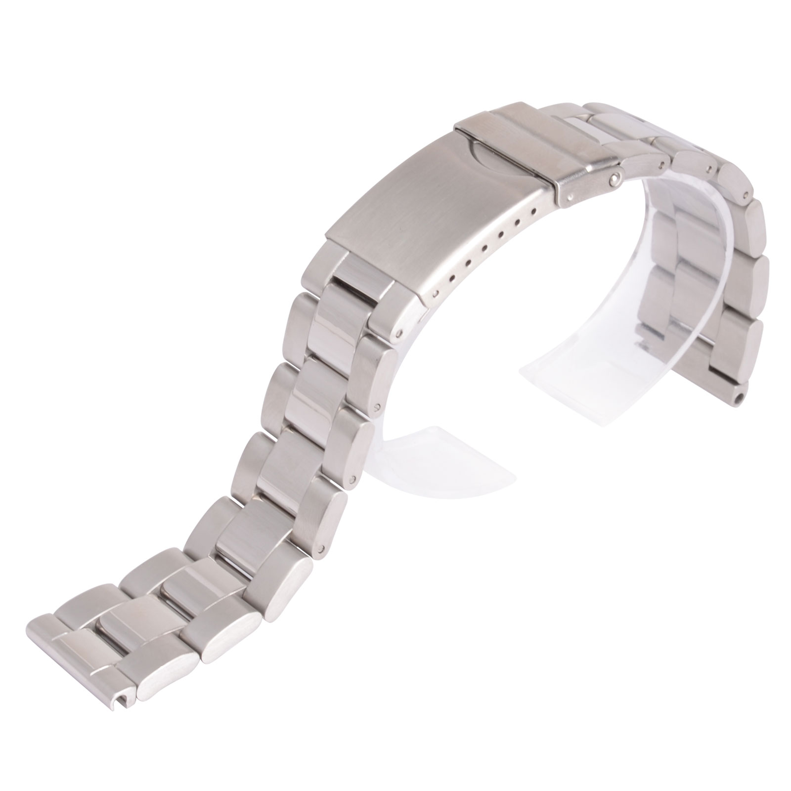 20mm Solid Silver Stainless Steel Straight End Watch Band Strap