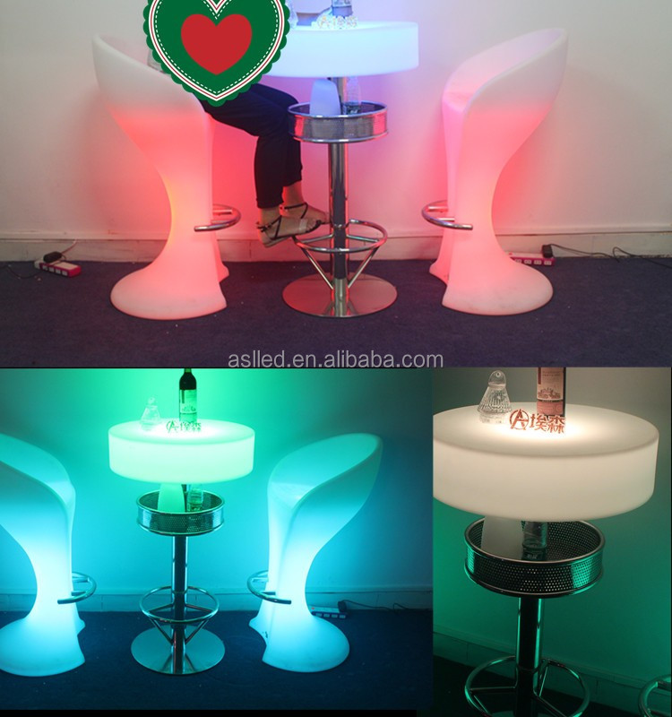 2015最新デザイン プラスチック イルミネーション led照明アップ バー カクテル テーブル で は フットレスト仕入れ・メーカー・工場