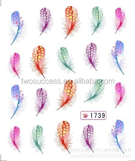 Nail Sticker Feather Watermark UV Gel Nail Polish Sticker Korea Designed Nail Art Decal Sticker (5)