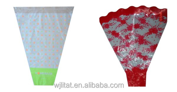 三角形の形状の透明なプラスチックの透明性の高いバラlargeopp包装袋仕入れ・メーカー・工場