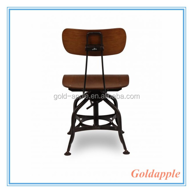 ヴィンテージブラックメタルトレドチェアカフェの椅子と背面ga401c木製の座席が仕入れ・メーカー・工場