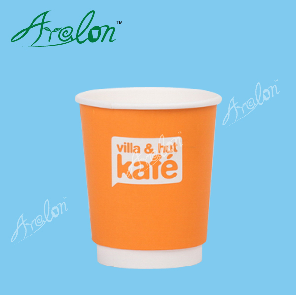 Wholesale disposable custom printed 4oz double wall paper cups for hot coffee