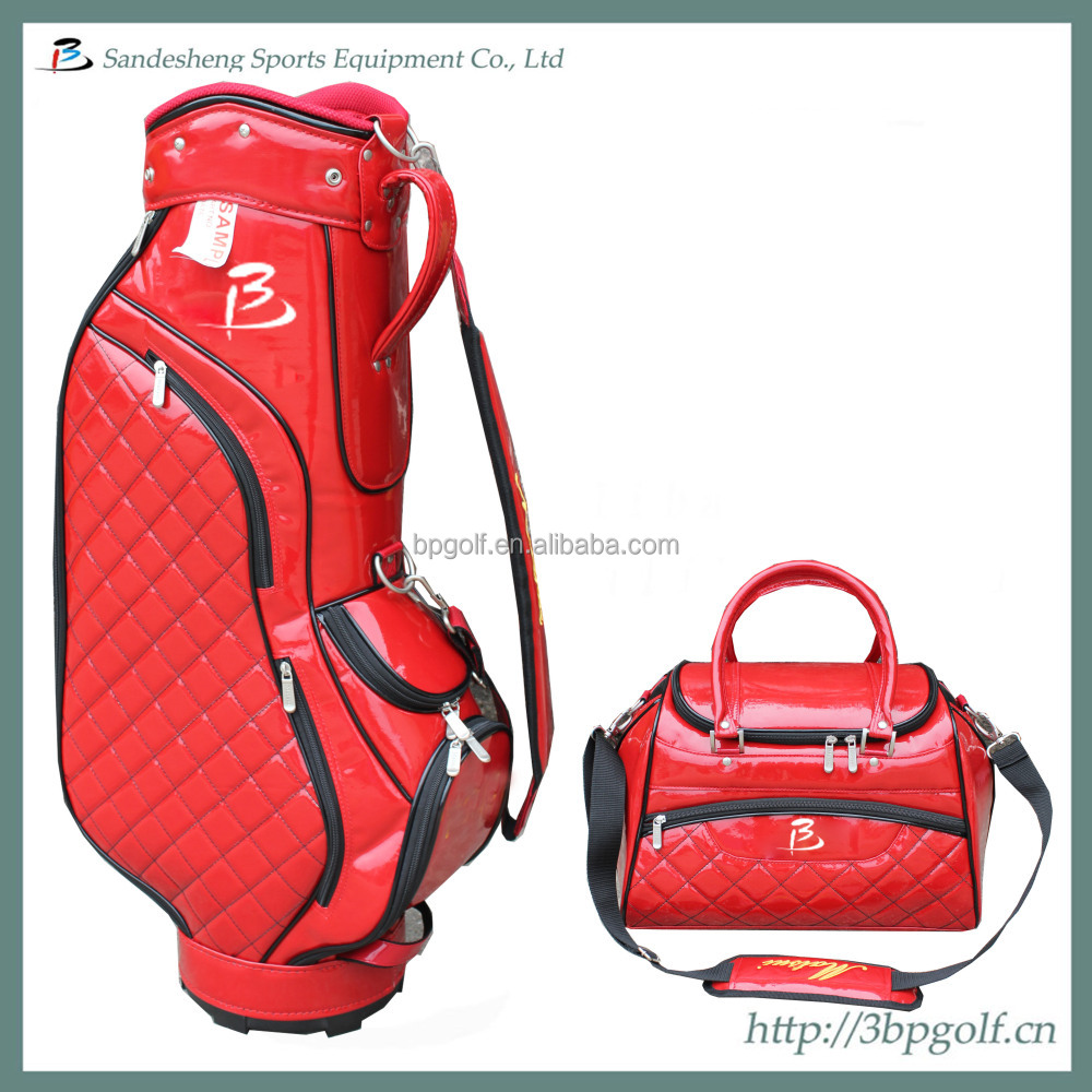2015 Red Customed Leather Carry Golf Boston Bag Buy Carry Golf Boston