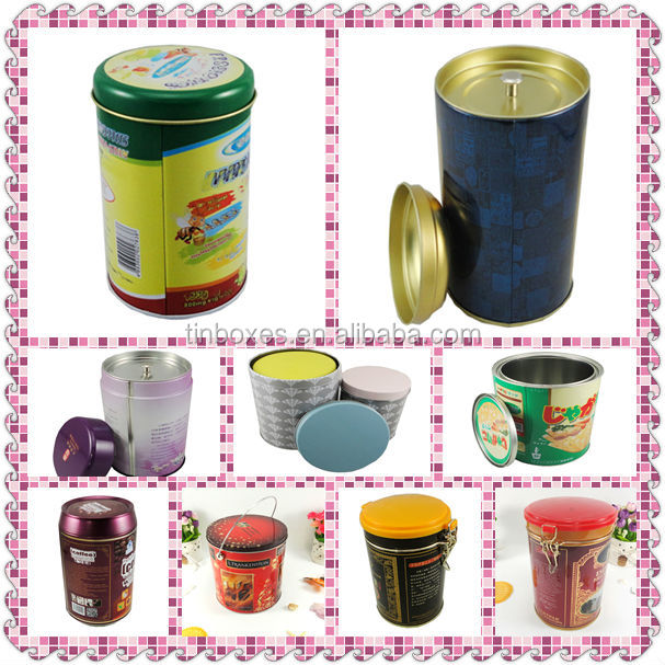 round tinplate can for storage