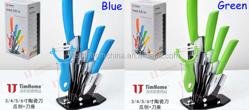高品質のセラミックナイフセット、 インチ3''4'5''6''+peeler+hold8色ナイフセット問屋・仕入れ・卸・卸売り