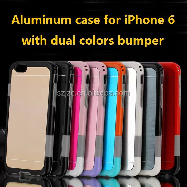 売れ筋hightの質の高い製品の携帯電話ケース用バンパーiphone6付きデュアルカラー、 tpu+aluminum6ケースiphone用問屋・仕入れ・卸・卸売り