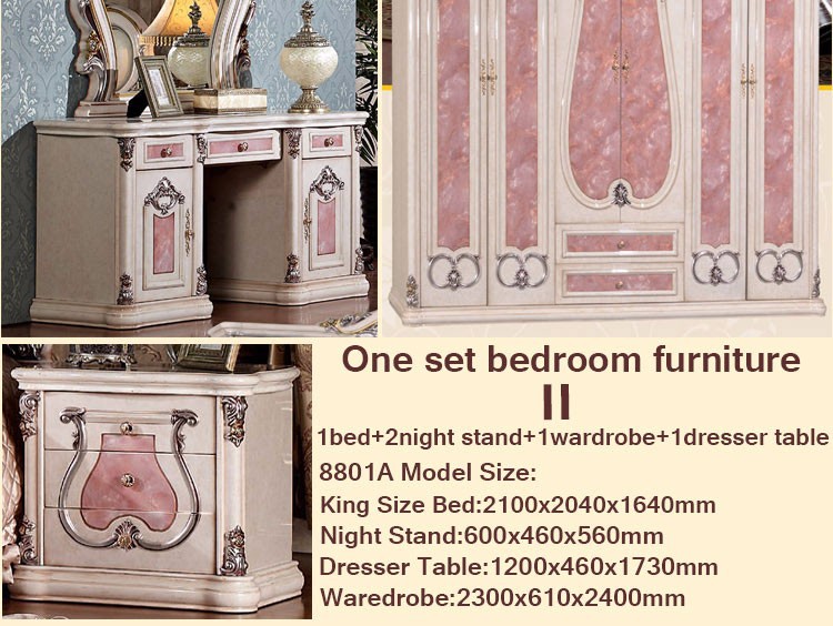 ロイヤル古典高級イタリアアンティーク寝室の家具セット仕入れ・メーカー・工場