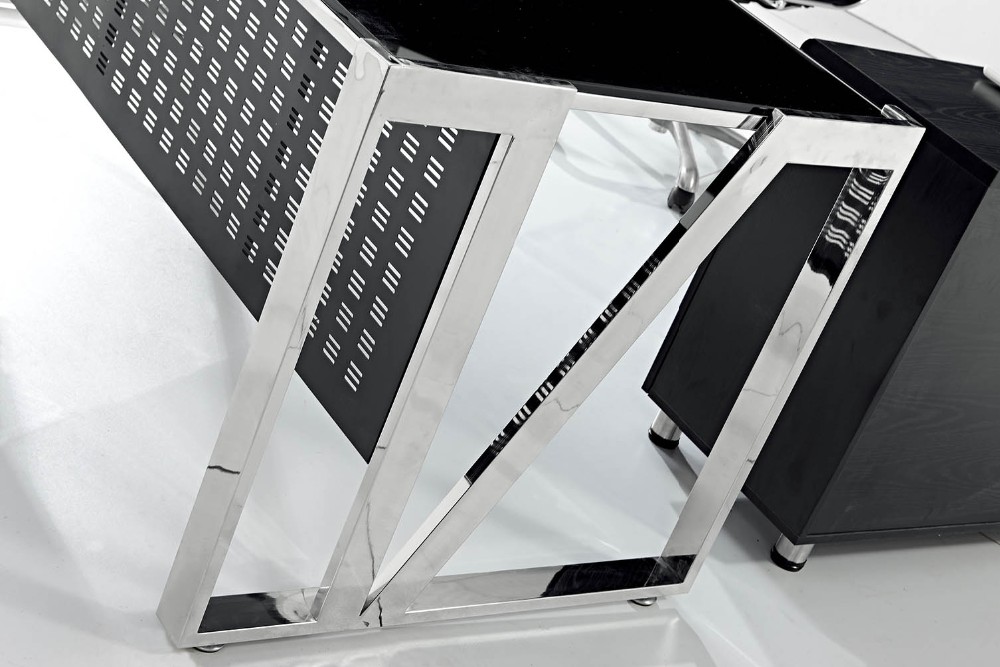 PTD0502現代オフィス大きなデスクガラストップステンレススチール脚managerテーブル仕入れ・メーカー・工場